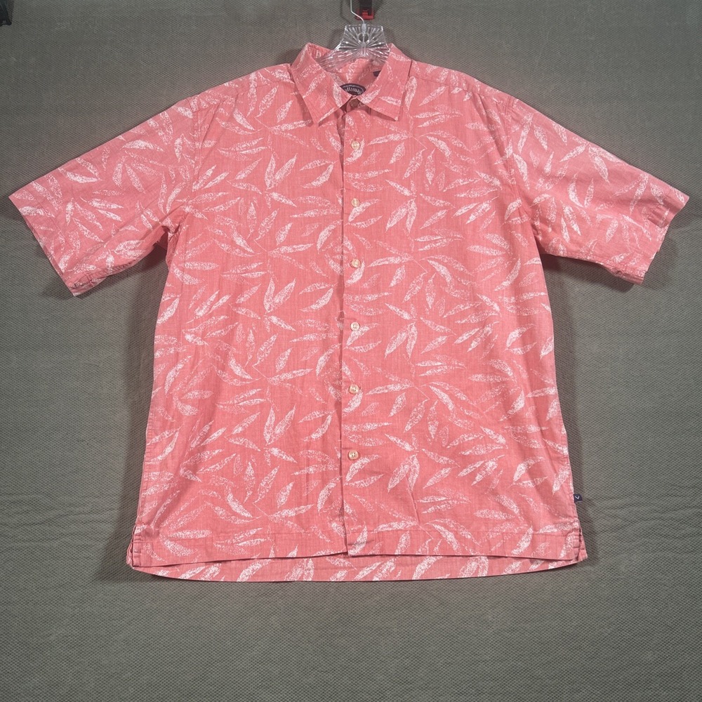 Callaway Golf Sport Hawaiian Style Shirt Button Up Pink Floral Print Men's Large